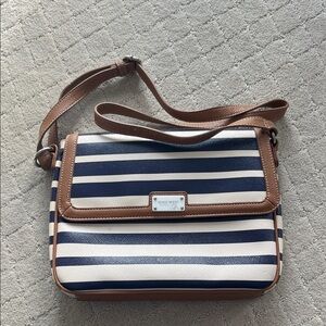 Nine West Striped Navy and Cream Crossbody Bag